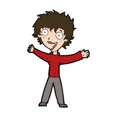 cartoon excited woman N146