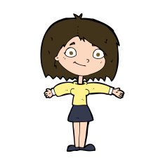 cartoon happy girl N102
