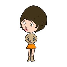 cartoon concerned woman N11