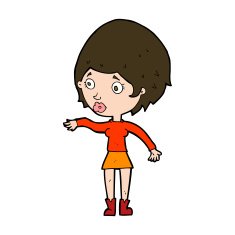 cartoon concerned woman reaching out N11