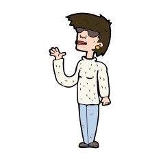cartoon woman wearing spectacles N44