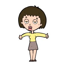cartoon bored woman N29