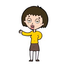 cartoon bored woman N30