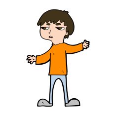 cartoon annoyed boy N41