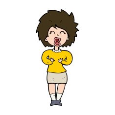 cartoon screaming woman N11