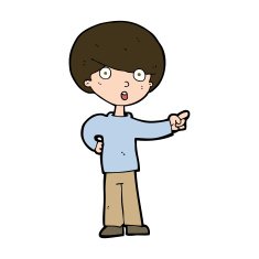 cartoon pointing boy N32