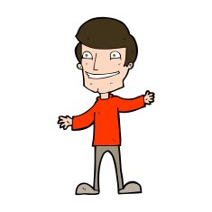 cartoon grinning man N97