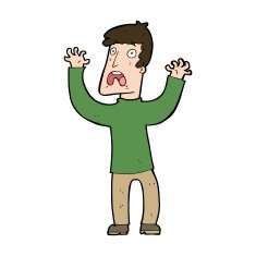 cartoon frightened man N108