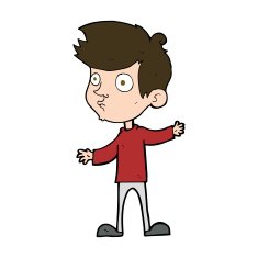 cartoon curious boy N43