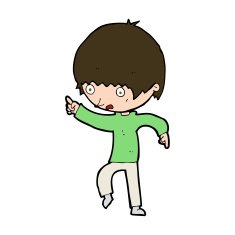cartoon worried boy pointing N10