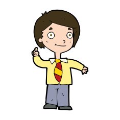cartoon school boy answering question N53