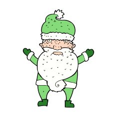 cartoon grumpy santa N11