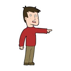 cartoon pointing man N113