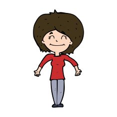cartoon woman shrugging shoulders N511