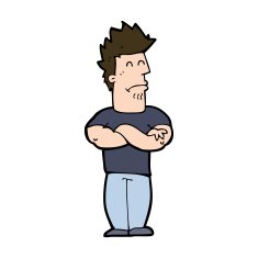 cartoon sulking man N10