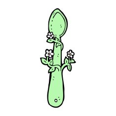 cartoon organic food symbol spoon N7
