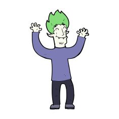 cartoon happy vampire man N33