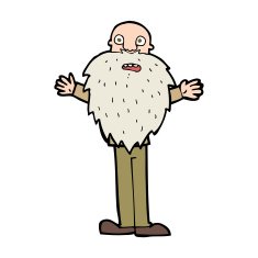 cartoon bearded old man N41