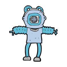 cartoon deep sea diver N32