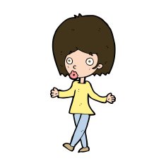 cartoon confused woman N119