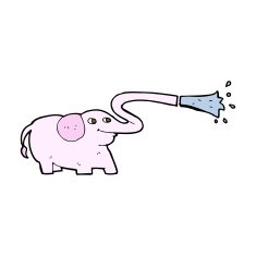 cartoon elephant squirting water N20
