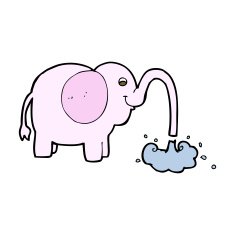 cartoon elephant squirting water N21
