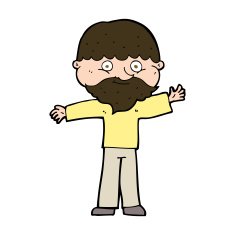 cartoon happy man with beard N48