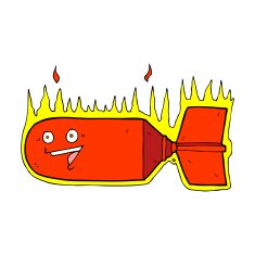 cartoon falling bomb N11
