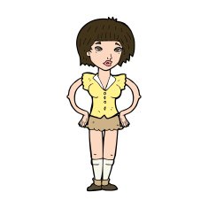 cartoon woman with hands on hips N235