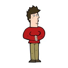 cartoon nervous man N164