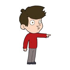 cartoon pointing boy N33