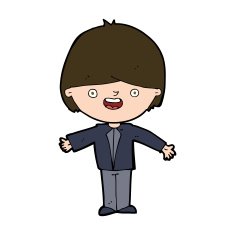 cartoon happy boy with open arms N21