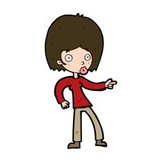 cartoon woman pointing N228