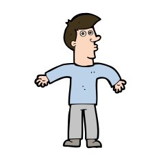 Cartoon Man Shrugging Shoulders N66