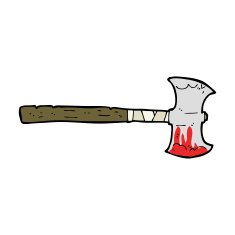 cartoon double sided axe N21