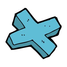 cartoon negative cross symbol N11
