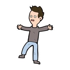 cartoon startled boy N38