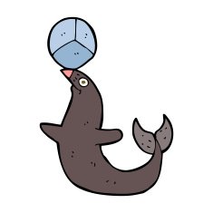 cartoon performing seal N11