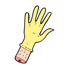 cartoon hand with rubber glove N9