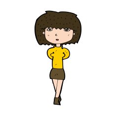 cartoon shy woman N54