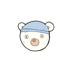 cartoon polar bear cub wearing hat N5