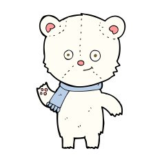 Cartoon Polar Bear Waving N11