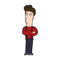 cartoon unimpressed man N11