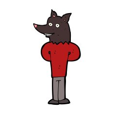 cartoon wolf man N50