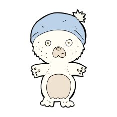 cartoon cute polar bear in hat N5