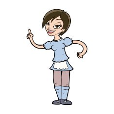 cartoon waitress taking order N21
