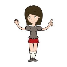 cartoon woman explaining idea N12