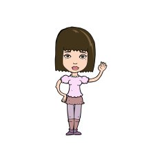 Cartoon Woman Waving N368