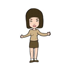 cartoon annoyed woman N204
