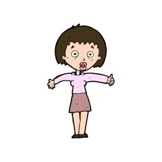 cartoon amazed woman N12